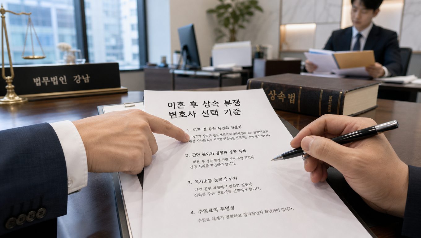 이혼 후 상속 분쟁 변호사 선택 기준과 팀 전문성