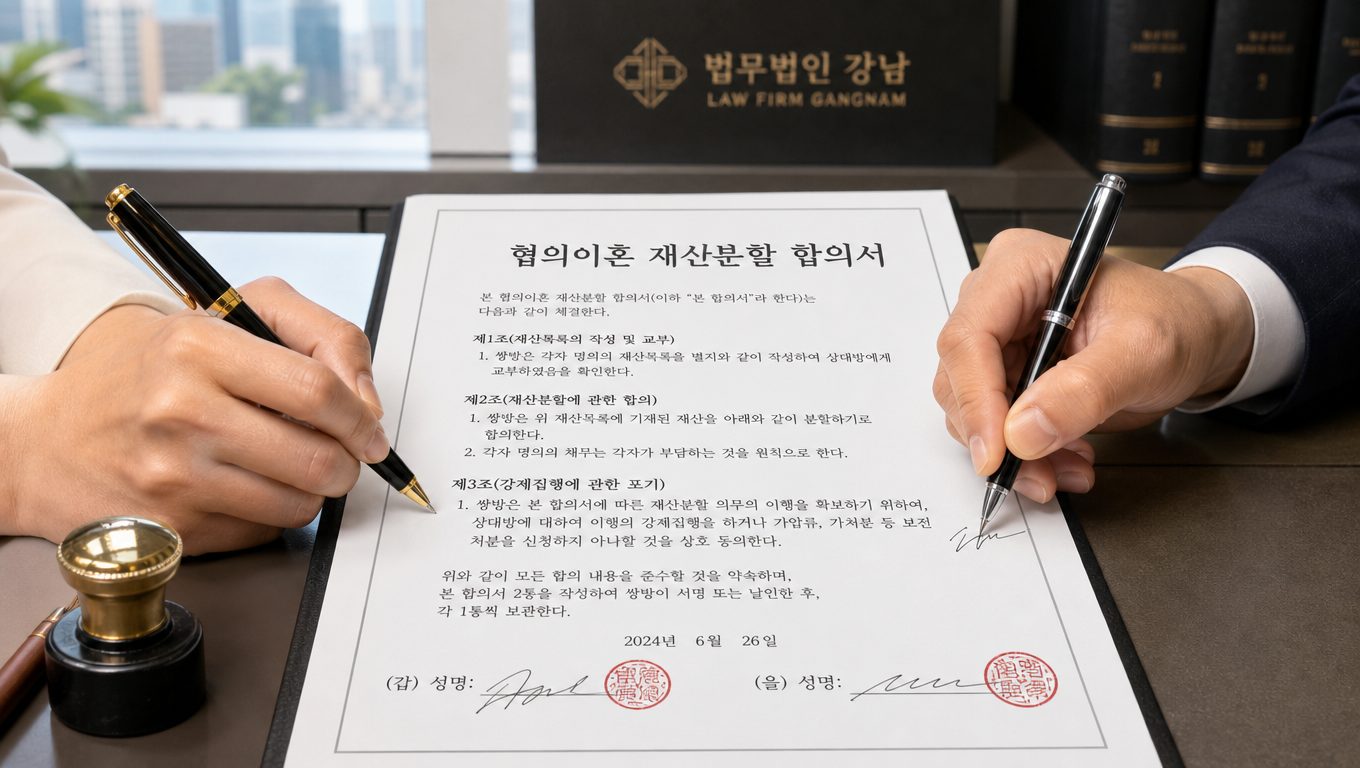 협의이혼 재산분할 합의서 공증 받아야 하나요