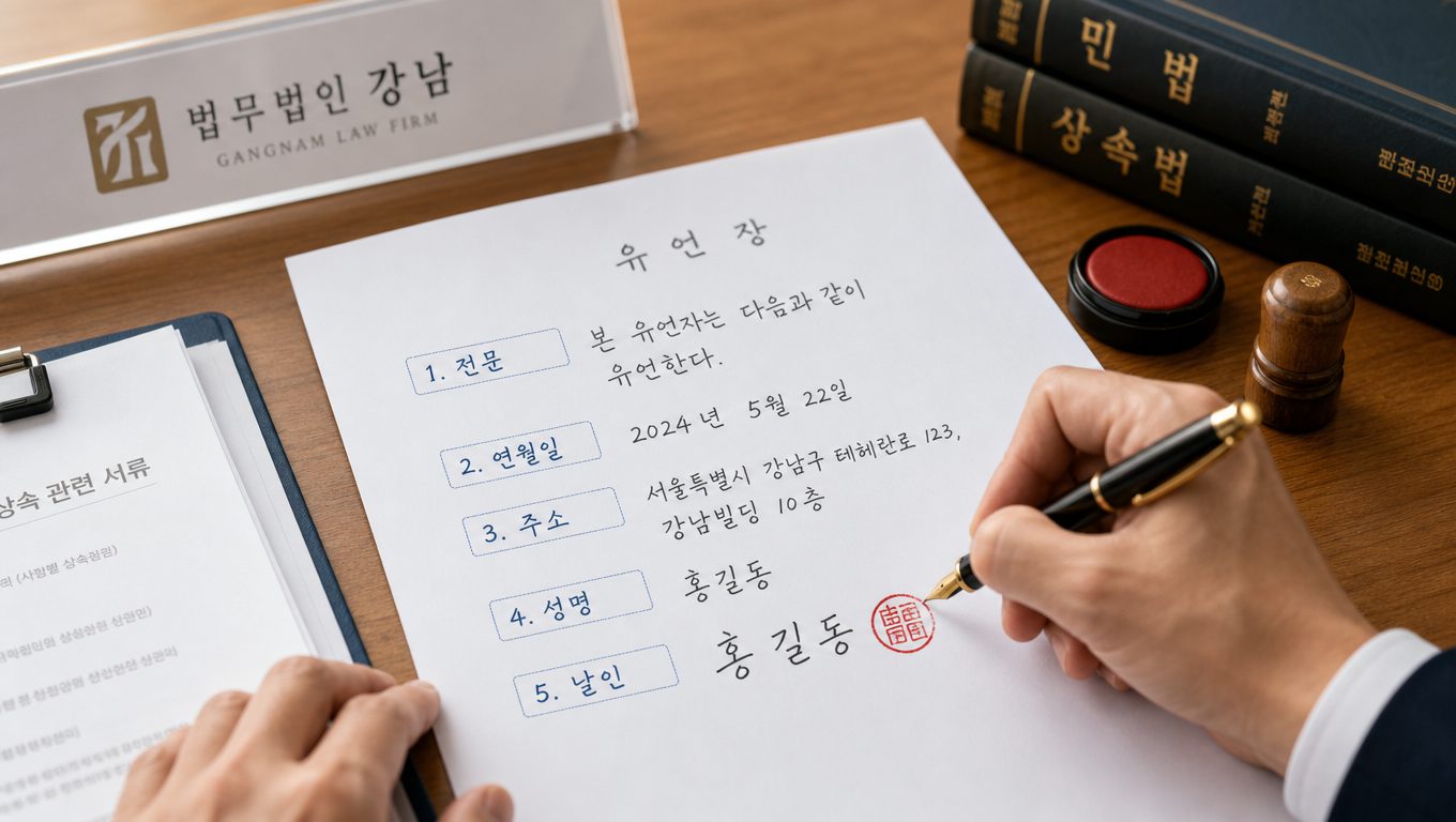 자필유언장 법적 요건과 사망 후 검인 절차