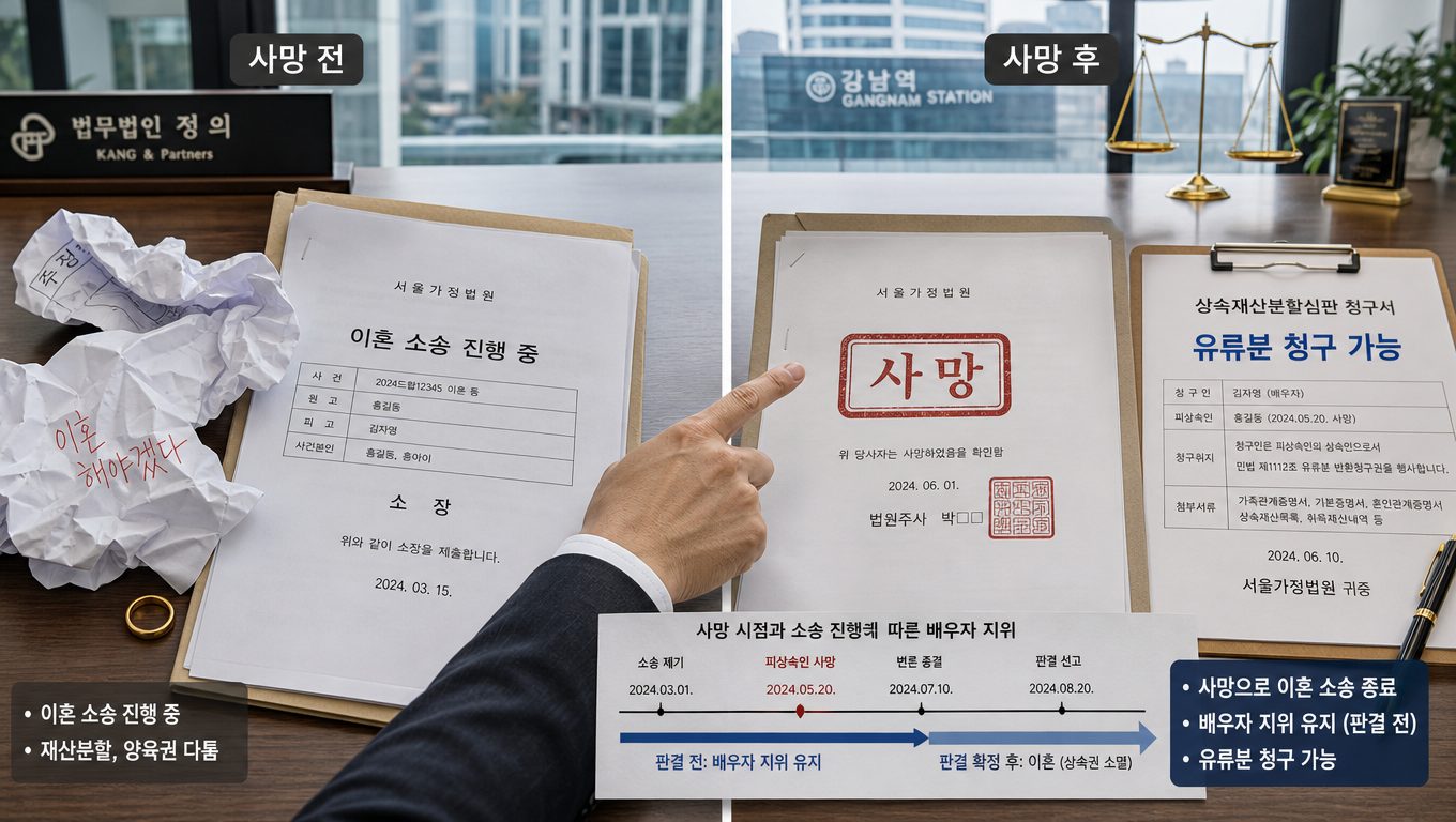 이혼 소송 중 배우자 사망 시 유류분 청구 가능한가요?